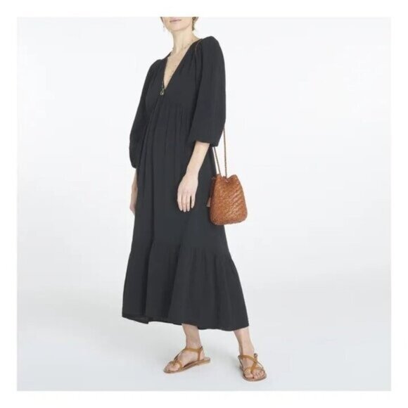 XiRENA Dresses & Skirts - Xirena Ella Cotton Muslin Dress Black